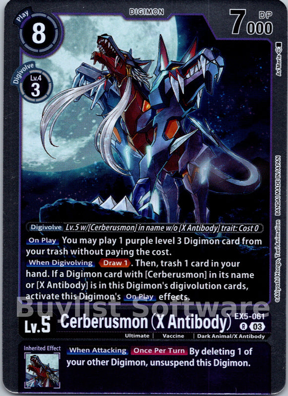 Cerberusmon (X Antibody) [EX5-061] [Animal Colosseum] Foil