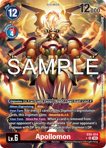 Apollomon (Alternate Art) [EX5-014] [Animal Colosseum] Foil