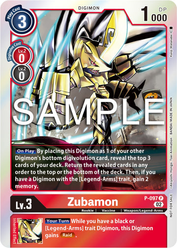 Zubamon (Limited Card Pack Ver.2) [P-097] [Digimon Promotion Cards] Foil