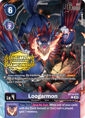 Loogarmon (Championship 2023 Tamers Pack) [BT14-074] [Blast Ace] Foil