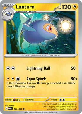 Lanturn [021/091] [Paldean Fates] Reverse Holofoil