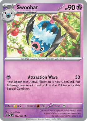 Swoobat [033/091] [Paldean Fates] Reverse Holofoil