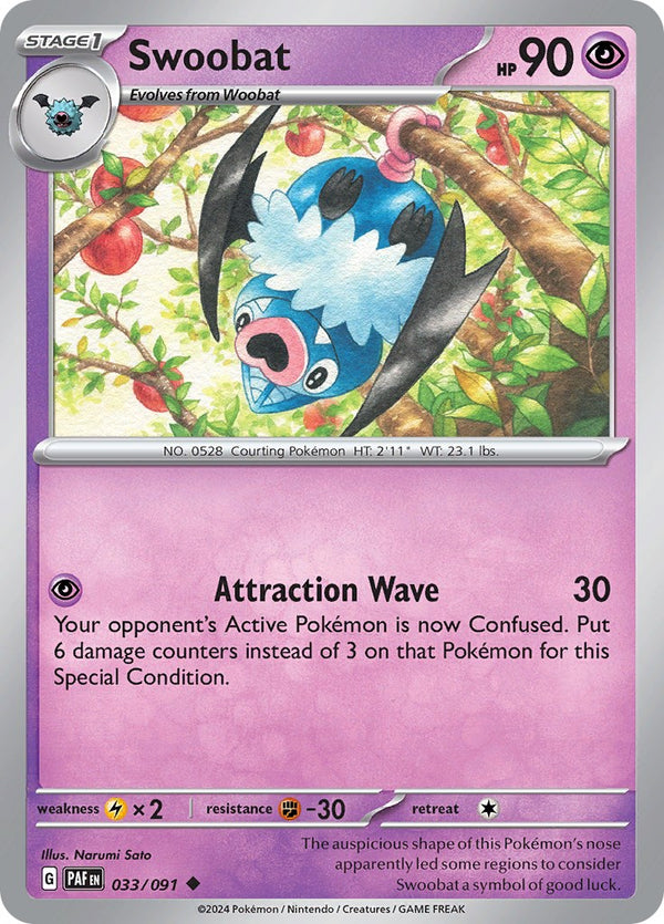 Swoobat [033/091] [Paldean Fates] Reverse Holofoil