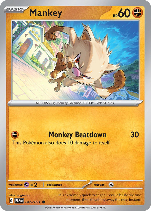 Mankey [045/091] [Paldean Fates] Reverse Holofoil