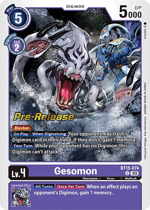 Gesomon [BT15-074] [Exceed Apocalypse Pre-Release Cards] Foil