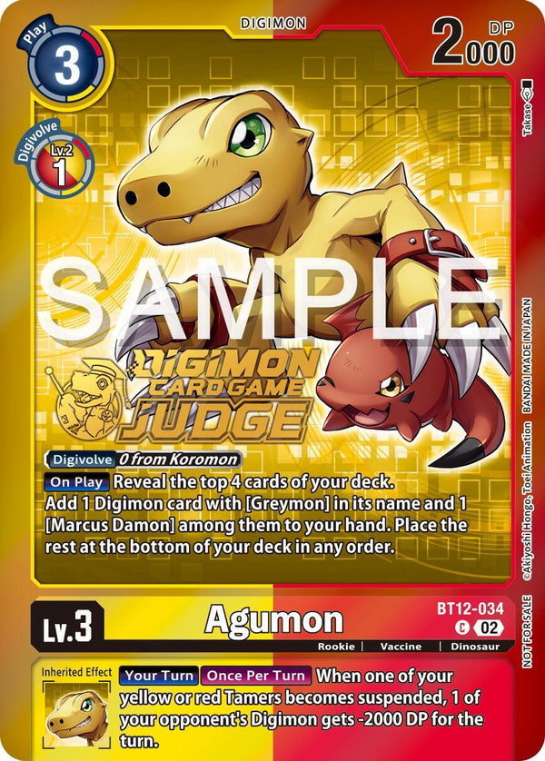 Agumon (Judge Pack 5) [BT12-034] [Across Time] Foil