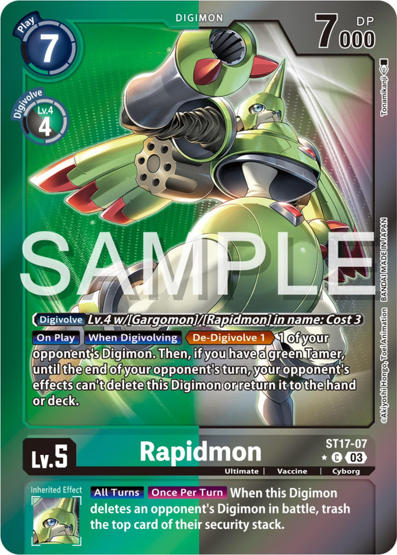 Rapidmon (Advanced Deck Set Double Typhoon Secret Pack) [ST17-07] [Starter Deck 17: Double Typhoon Advanced Deck Set] Foil
