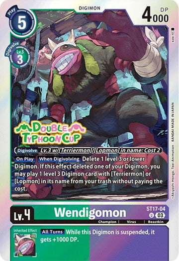Wendigomon [ST17-04] [Starter Deck 17: Double Typhoon Advanced Deck Set Pre-Release Cards] Foil