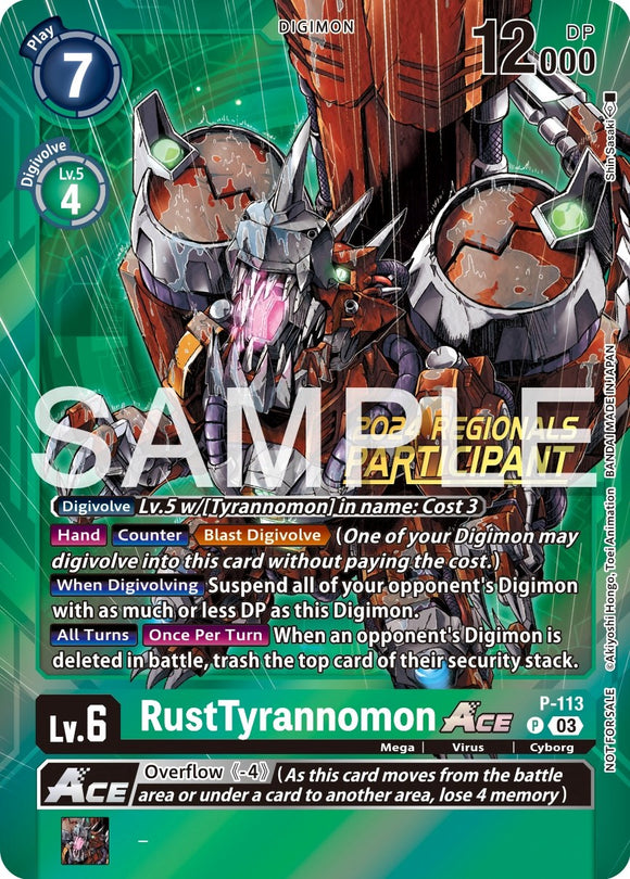 RustTyrannomon ACE (2024 Regionals Participant) [P-113] [Digimon Promotion Cards] Foil