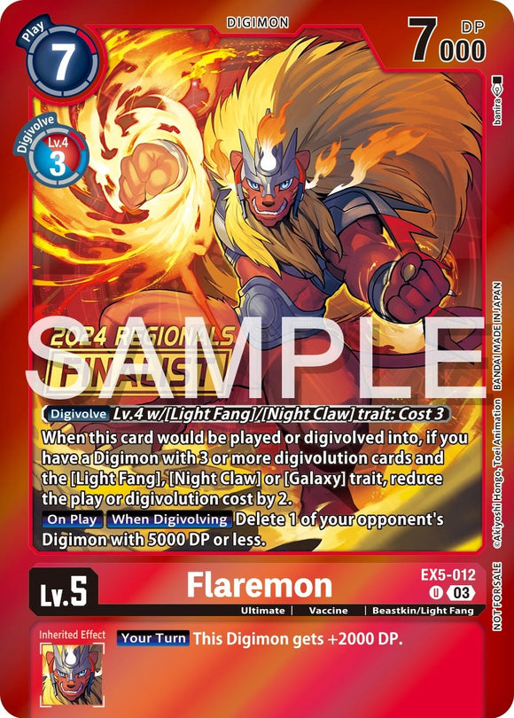 Flaremon (2024 Regionals Finalist) [EX5-012 U] [Animal Colosseum] Foil