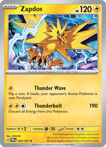 Zapdos [065/167] [Twilight Masquerade] Reverse Holofoil