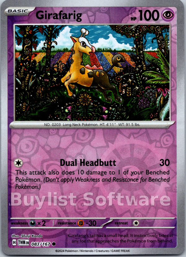 Girafarig [083/167] [Twilight Masquerade] Reverse Holofoil
