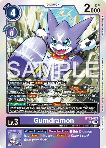 Gumdramon (Official Tournament Vol.13 Winner Pack) [BT12-074] [Across Time] Foil