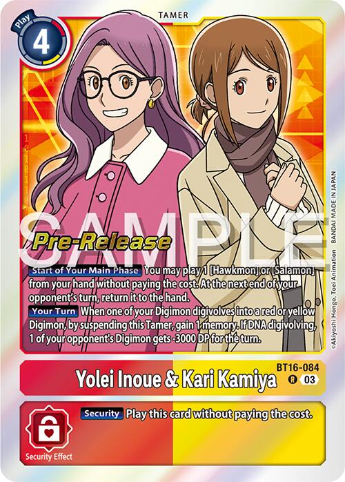 Yolei Inoue & Kari Kamiya [BT16-084 R] [Beginning Observer Pre-Release Cards] Foil