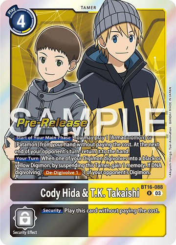 Cody Hida & T.K. Takaishi [BT16-088] [Beginning Observer Pre-Release Cards] Foil