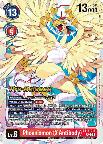 Phoenixmon (X Antibody) [BT16-015] [Beginning Observer Pre-Release Cards] Foil