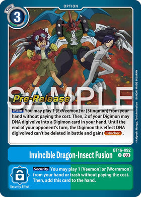 Invincible Dragon-Insect Fusion [BT16-092] [Beginning Observer Pre-Release Cards] Foil