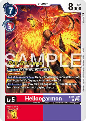 Helloogarmon [BT16-010] [Beginning Observer Pre-Release Cards] Foil