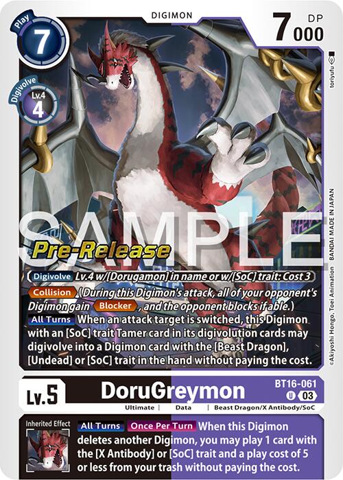 DoruGreymon [BT16-061 U] [Beginning Observer Pre-Release Cards] Foil