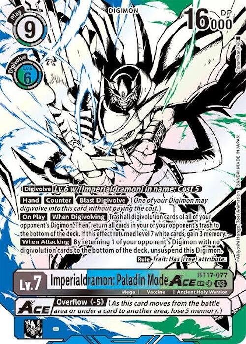 Imperialdramon: Paladin Mode ACE (Textured) [BT17-077] [Secret Crisis] Foil