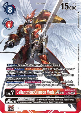 Gallantmon: Crimson Mode ACE (Alternate Art) [BT17-018] [Secret Crisis] Foil