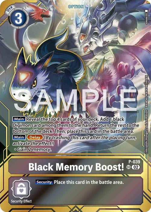 Black Memory Boost! (Premium Card Collection - Memory Boost! Set) [P-039] [Digimon Promotion Cards] Foil