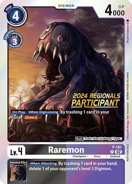 Raremon (2024 Regionals Participant) [P-101] [Digimon Promotion Cards] Foil