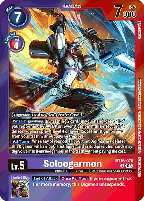 Soloogarmon (Event Pack 7) [BT16-076] [Beginning Observer] Foil