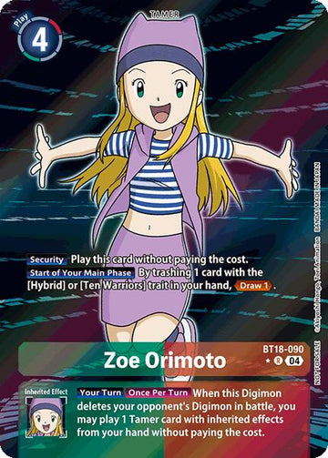 Zoe Orimoto (Release Special Booster 2.0: Box Promotion Pack) [BT18-090] [Release Special Booster 2.0] Foil