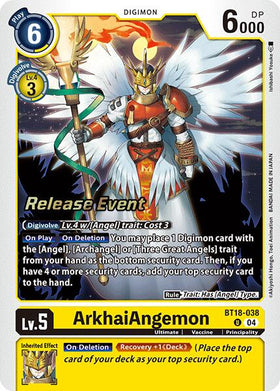 ArkhaiAngemon [BT18-038 U] [Release Special Booster 2.0 Celebration Event Cards] Foil