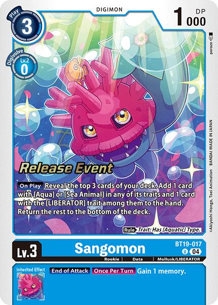 Sangomon [BT19-017] [Release Special Booster 2.0 Celebration Event Cards] Foil
