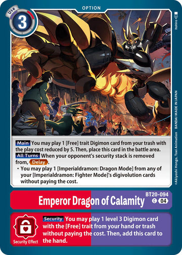 Emperor Dragon of Calamity [BT20-094 C] [Release Special Booster 2.5]