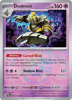 Dusknoir (Master Ball Pattern) [037/131] [Prismatic Evolutions] Holofoil