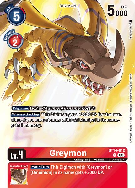 Greymon (Omnimon Binder Set) [BT14-012] [Blast Ace] Foil