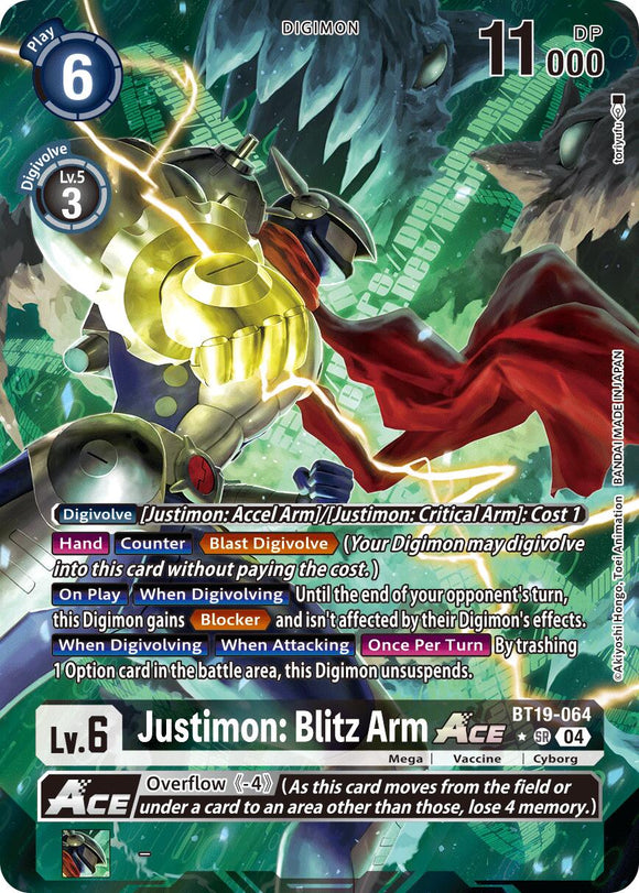 Justimon: Blitz Arm ACE (Alternate Art) [BT19-064] [Release Special Booster 2.5] Foil