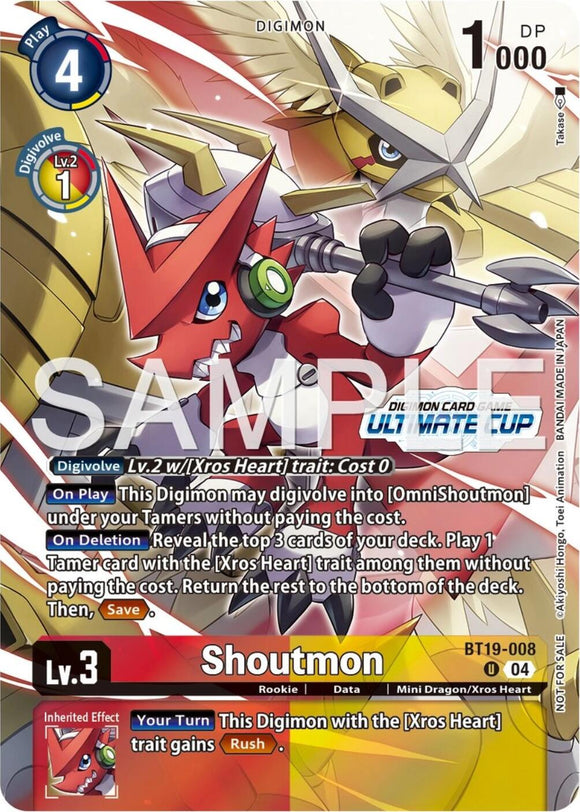 Shoutmon (Ultimate Cup 25-26 Season 1) [BT19-008] [Release Special Booster 2.5] Foil