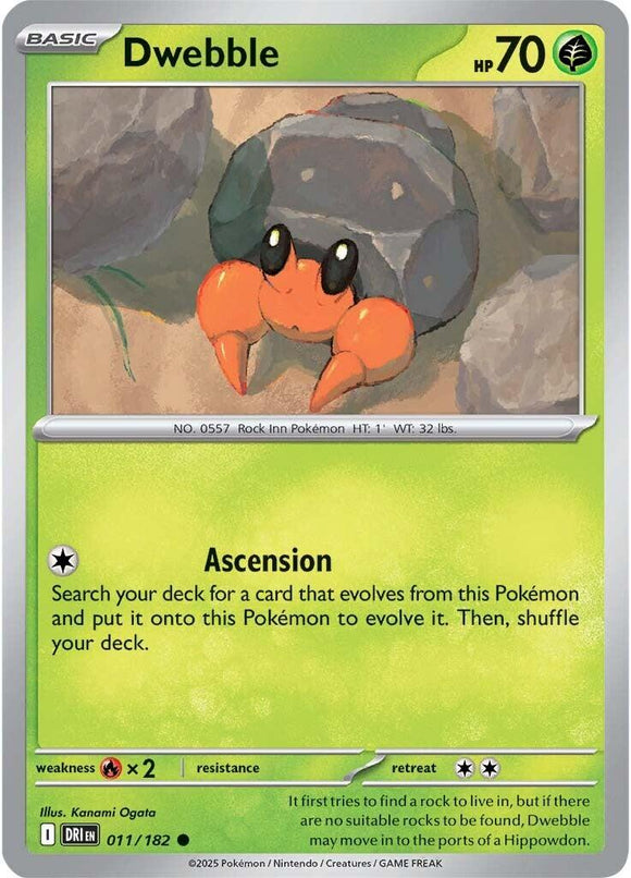 Dwebble [011/182] [Destined Rivals] Reverse Holofoil