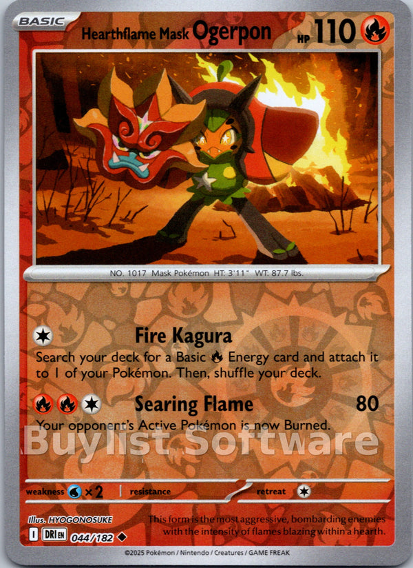 Hearthflame Mask Ogerpon [044/182] [Destined Rivals] Reverse Holofoil