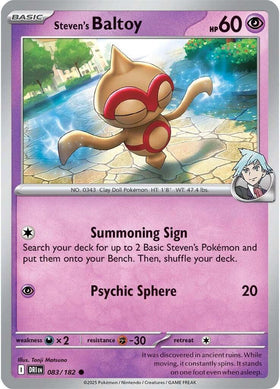 Steven's Baltoy [083/182] [Destined Rivals] Reverse Holofoil