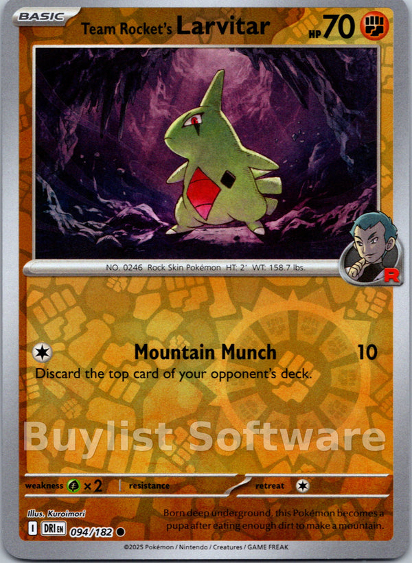 Team Rocket's Larvitar [094/182] [Destined Rivals] Reverse Holofoil