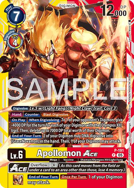 Apollomon ACE (Time Stranger Demo Deck) [P-191 P] [Digimon Demo Deck Exclusive Cards]