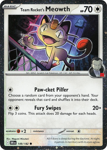 Team Rocket's Meowth (Cosmos Holo) [149/182] [Destined Rivals] Holofoil