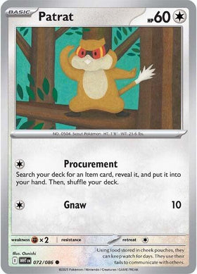 Patrat [072/086] [White Flare] Reverse Holofoil