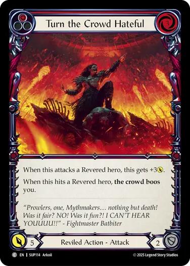 Turn the Crowd Hateful (Red) [SUP114] [Super Slam] Rainbow Foil