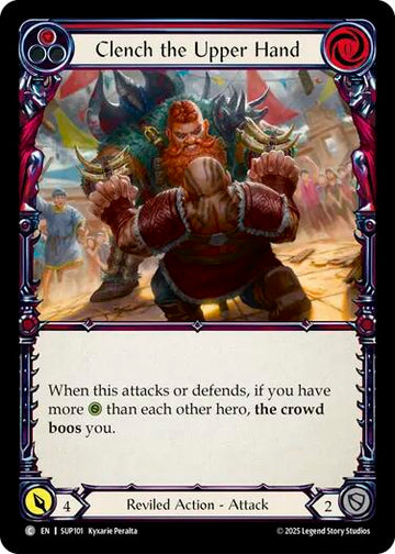 Clench the Upper Hand (Red) [SUP101] [Super Slam] Rainbow Foil