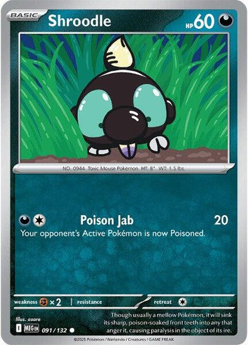 Shroodle [091/132] [Mega Evolution] Reverse Holofoil
