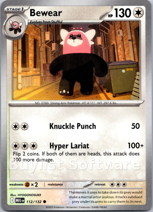 Bewear [112/132] [Mega Evolution] Reverse Holofoil