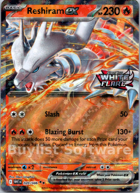Reshiram ex (White Flare Stamped) [020/086] [White Flare] Holofoil