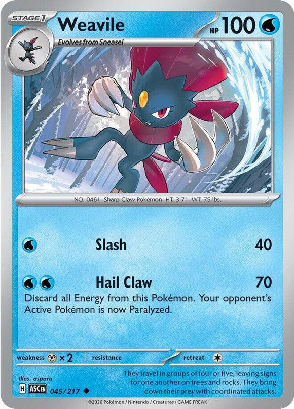 Weavile - 045/217 [045/217] [Ascended Heroes] Reverse Holofoil