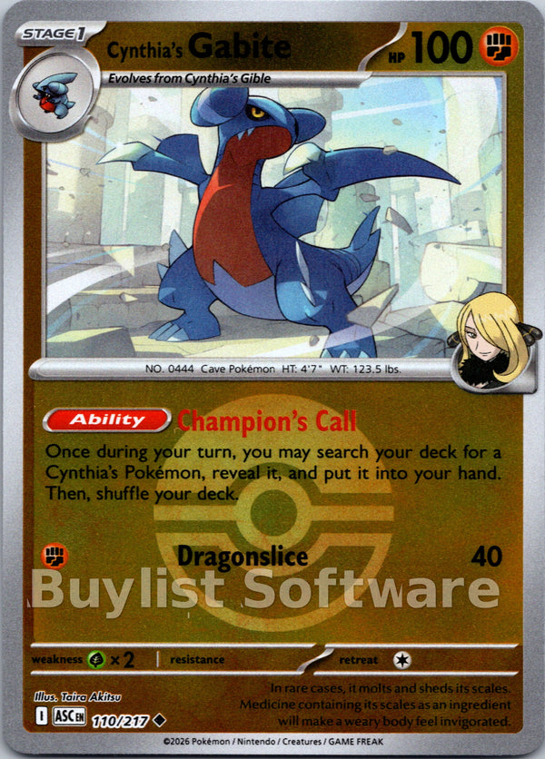 Cynthia's Gabite (Poke Ball) [110/217] [Ascended Heroes] Reverse Holofoil